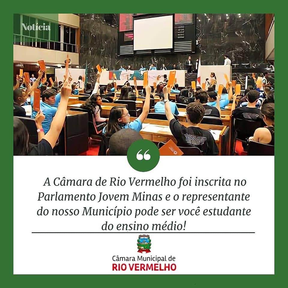 No momento, você está visualizando Câmara de Rio Vermelho foi inscrita no Parlamento Jovem Minas