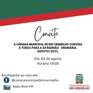 Leia mais sobre o artigo CONVITE XII REUNIÃO ORDINÁRIA