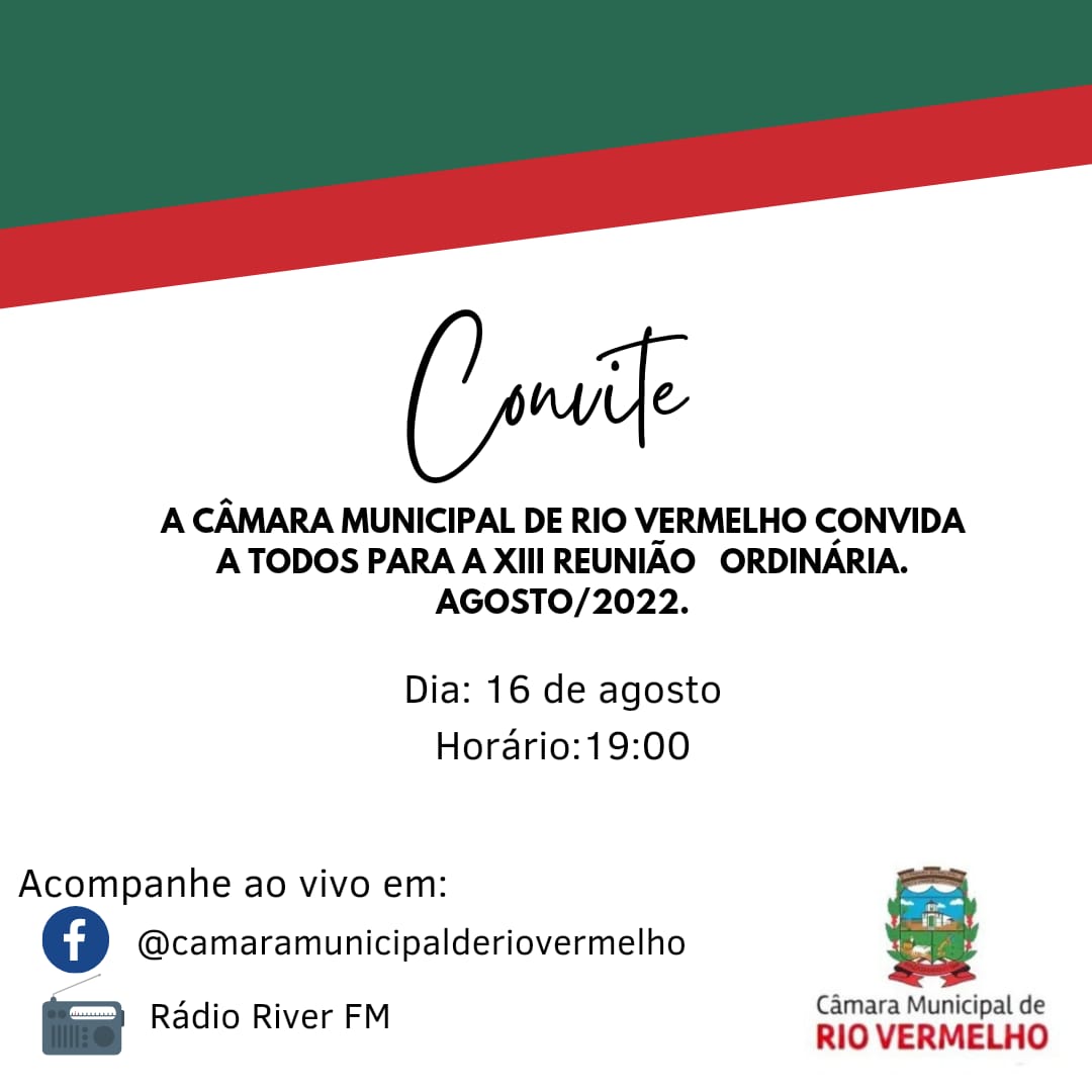 Leia mais sobre o artigo CONVITE XIII REUNIÃO ORDINÁRIA