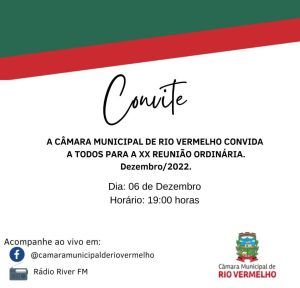 Leia mais sobre o artigo CONVITE XX REUNIÃO ORDINÁRIA