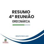 Resumo da 4ª Reunião Ordinária da Câmara Municipal de Rio Vermelho!